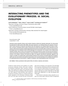 INTERACTING PHENOTYPES AND THE EVOLUTIONARY PROCESS. III. SOCIAL EVOLUTION