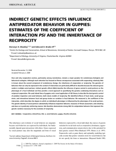 INDIRECT GENETIC EFFECTS INFLUENCE ANTIPREDATOR BEHAVIOR IN GUPPIES: PSI