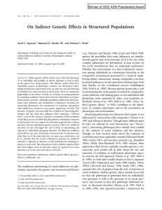 On Indirect Genetic Effects in Structured Populations Aneil F. Agrawal,