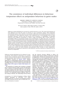 The consistency of individual differences in behaviour: