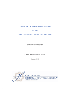 The Role of Hypothesis Testing in the Molding of Econometric Models