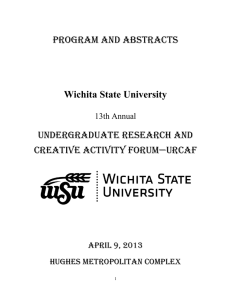 Program and Abstracts Undergraduate Research and Creative Activity Forum—URCAF