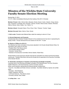 Minutes of the Wichita State University Faculty Senate Election Meeting