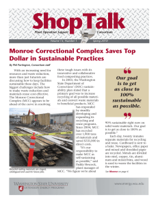 Monroe Correctional Complex Saves Top Dollar in Sustainable Practices