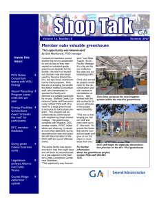 Member nabs valuable greenhouse Inside this issue: Volume 12, Number 2