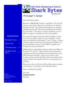 Shark Bytes Oak Park Elementary School Principal’s Corner