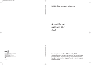 Annual Report and Form 20-F 2005 British Telecommunications plc