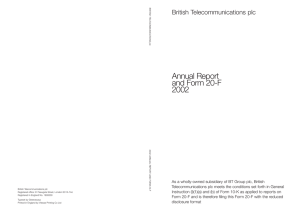 Annual Report and Form 20-F 2002 British Telecommunications plc
