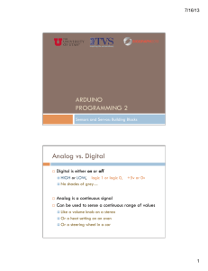 Analog vs. Digital ARDUINO PROGRAMMING 2 on