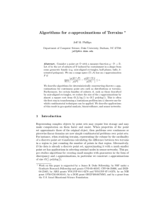 Algorithms for ε-approximations of Terrains ? Jeff M. Phillips