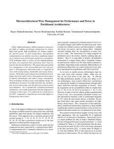 Microarchitectural Wire Management for Performance and Power in Partitioned Architectures
