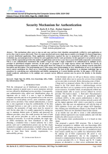 Security Mechanism for Authentication