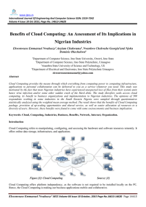 Benefits of Cloud Computing: An Assessment of Its Implications in