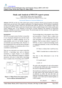 Study and Analysis of MYCIN expert system www.ijecs.in