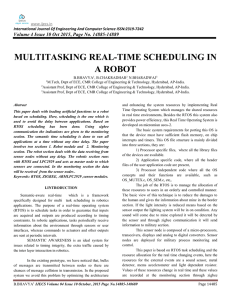MULTITASKING REAL-TIME SCHEDULING IN A ROBOT Volume 4 Issue 10 Oct 2015 www.ijecs.in