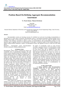 Position Based On Refining Aggregate Recommendation  Assortment L. Pravin Kumar,