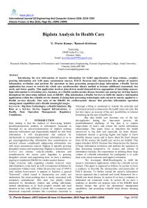 Bigdata Analysis In Health Care L. Pravin Kumar, Ramesh Krishnan www.ijecs.in