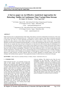 A Survey paper on An Effective Analytical Approaches for