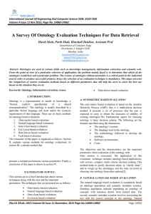 A Survey Of Ontology Evaluation Techniques For Data Retrieval  www.ijecs.in