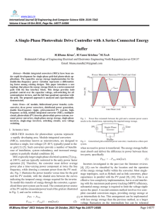 A Single-Phase Photovoltaic Drive Controller with A Series-Connected Energy Buffer  M.Bhanu Kiran