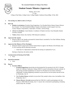 Student Senate Minutes (Approved)