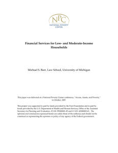 Financial Services for Low‐ and Moderate‐Income  Households    