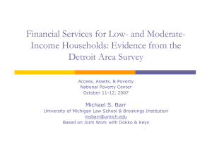 Financial Services for Low- and Moderate- Income Households: Evidence from the