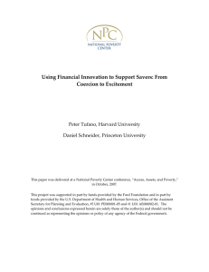 Using Financial Innovation to Support Savers: From  Coercion to Excitement    