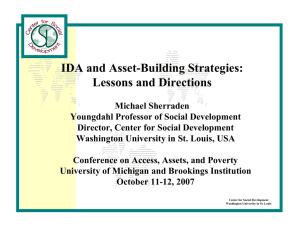 IDA and Asset-Building Strategies: Lessons and Directions