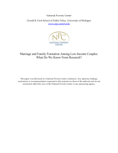 Marriage and Family Formation Among Low-Income Couples:   National Poverty Center 