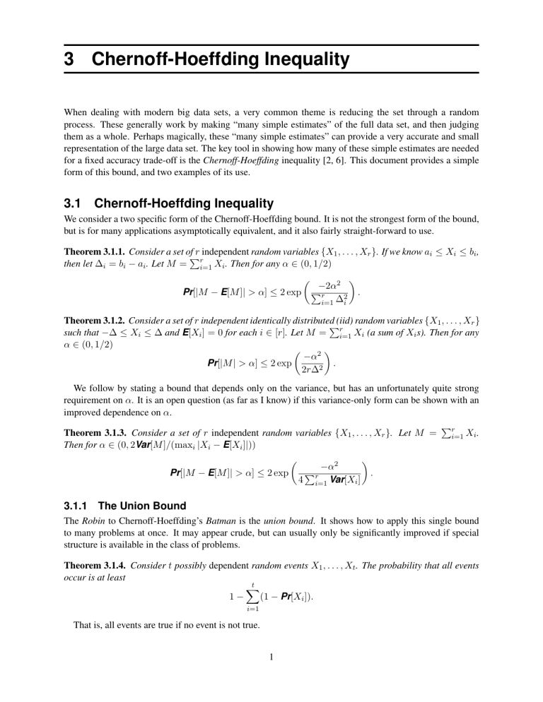 Hoeffding inequality sales machine learning example