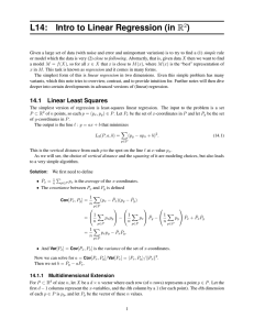L14: Intro to Linear Regression (in ) 2