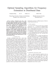 Optimal Sampling Algorithms for Frequency Estimation in Distributed Data