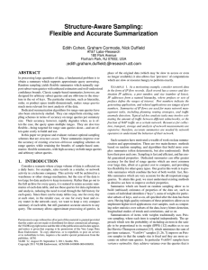 Structure-Aware Sampling: Flexible and Accurate Summarization Edith Cohen, Graham Cormode, Nick Duffield edith,graham,duffield