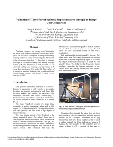 Validation of Torso Force Feedback Slope Simulation through an Energy