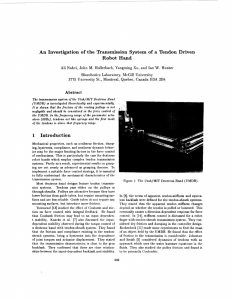 Tendon An Investigation of the Transmission  System of Driven Robot  Hand