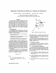 Kinematic  Caiibration by  Means of a Triaxial Accelerometer M. J.