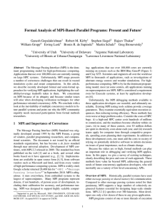 Formal Analysis of MPI-Based Parallel Programs: Present and Future