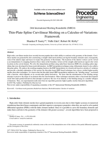 Thin-Plate-Spline Curvilinear Meshing on a Calculus-of-Variations Framework Shankar P. Sastry* , Vidhi Zala