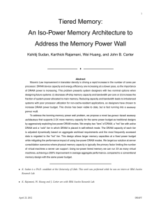 Tiered Memory: An Iso-Power Memory Architecture to Address the Memory Power Wall