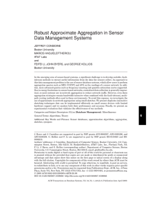 Robust Approximate Aggregation in Sensor Data Management Systems