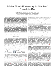 Efficient Threshold Monitoring for Distributed Probabilistic Data