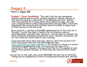 Project 2 •  Part I Open MP