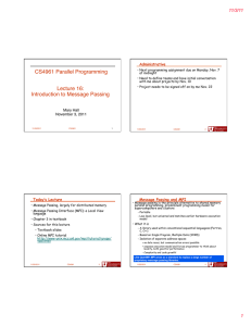 CS4961 Parallel Programming  11/3/11 Administrative