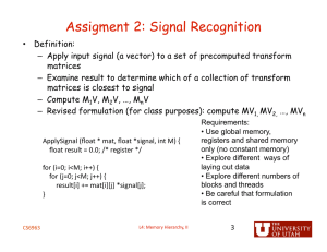 Assigment 2: Signal Recognition