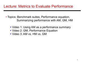 Lecture: Metrics to Evaluate Performance