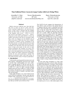 Non-Uniform Power Access in Large Caches with Low-Swing Wires