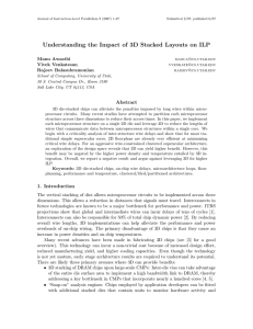 Understanding the Impact of 3D Stacked Layouts on ILP Manu Awasthi