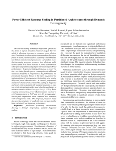 Power Efficient Resource Scaling in Partitioned Architectures through Dynamic Heterogeneity