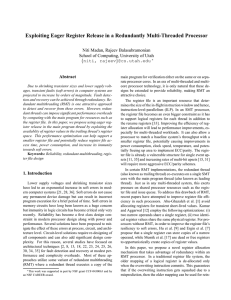 Exploiting Eager Register Release in a Redundantly Multi-Threaded Processor {